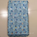 Sky Blue African Embroidery Lace Fabric , Window Curtain